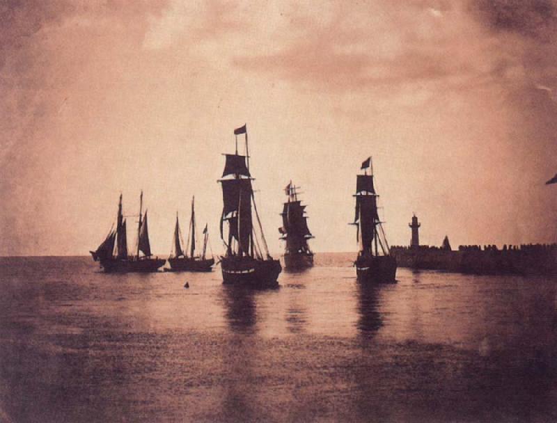 Gustave Le Gray Ship leaving  Harbor oil painting image